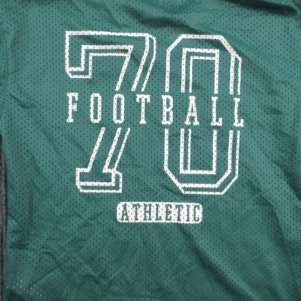 Carter's Shirt Boys 7 Green Football Mesh V-Neck Athletic Jersey Kids NWT